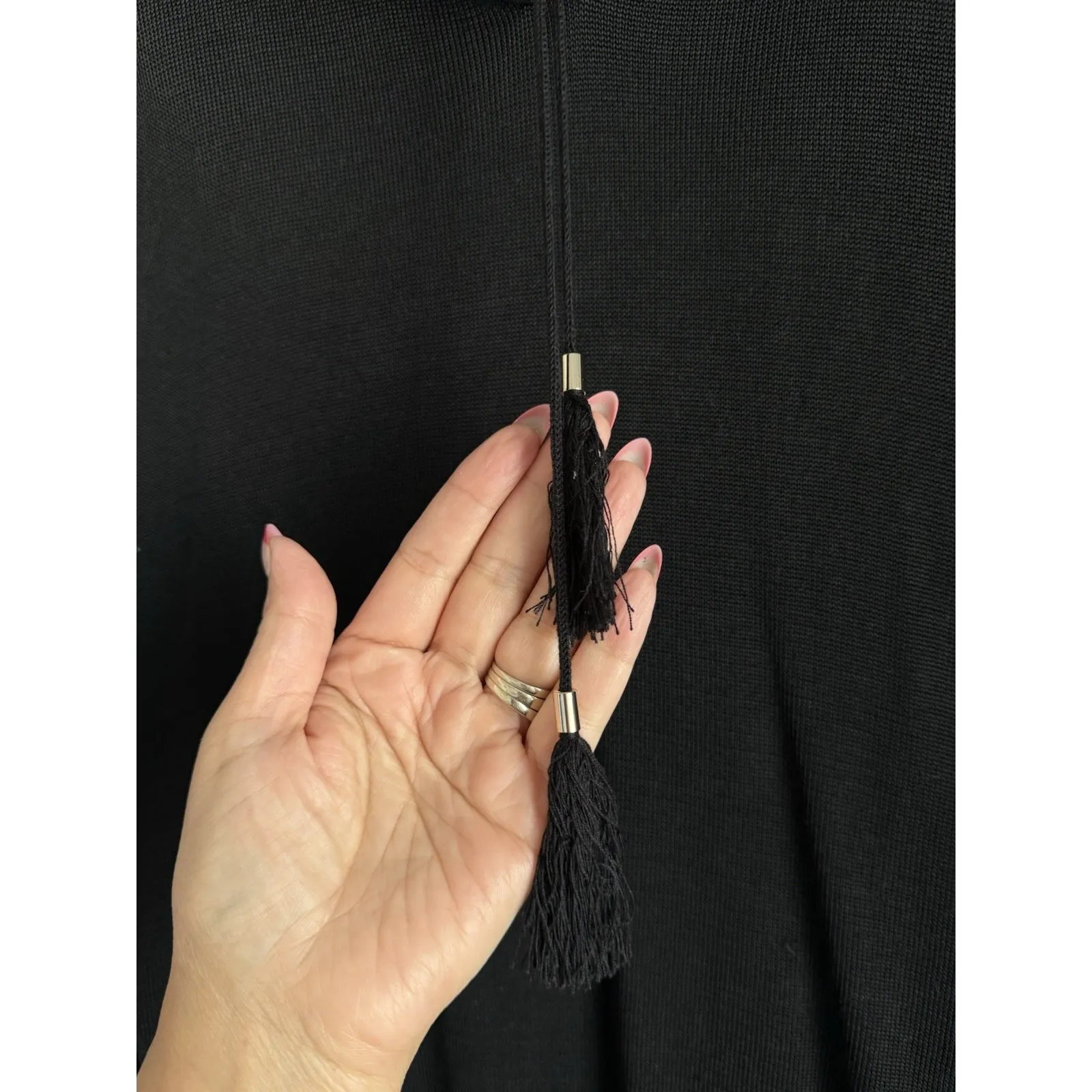 White House Black Market Butterfly Lace Poncho Top Women's Size Small Black - Image 9