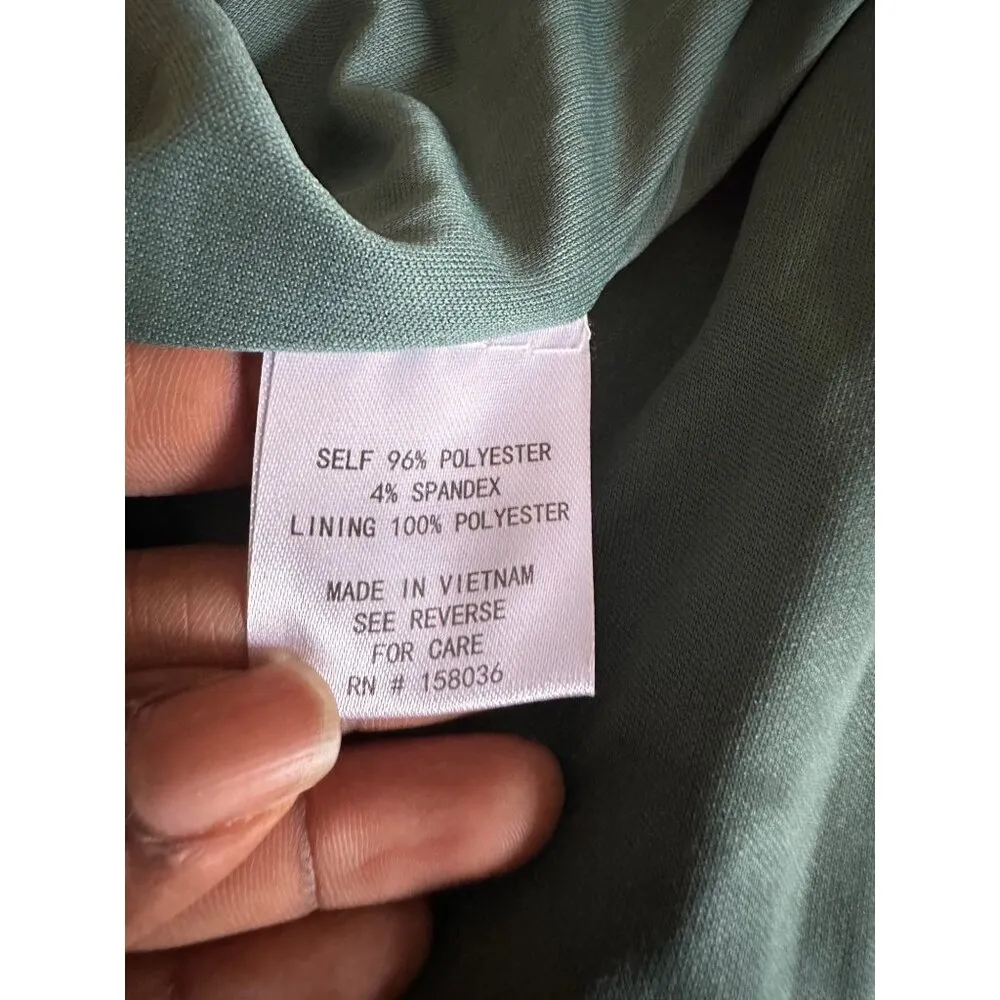 Birdy Grey Ash Dress Green Strappy Extra Small Maxi Side Slit Stretchy Runs Big - Image 14