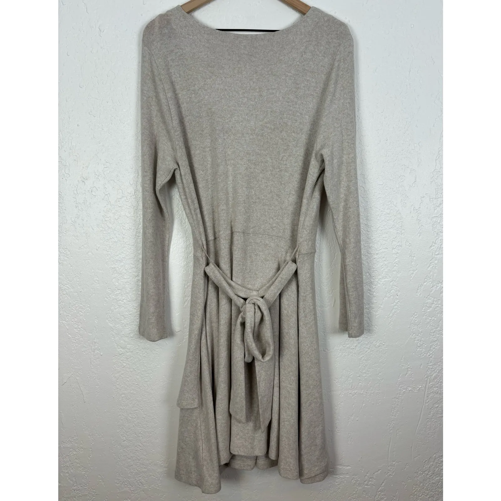 Anthropologie Saturday Sunday Cloud Fleece Faux Wrap Sweater Dress NWT Large - Image 2