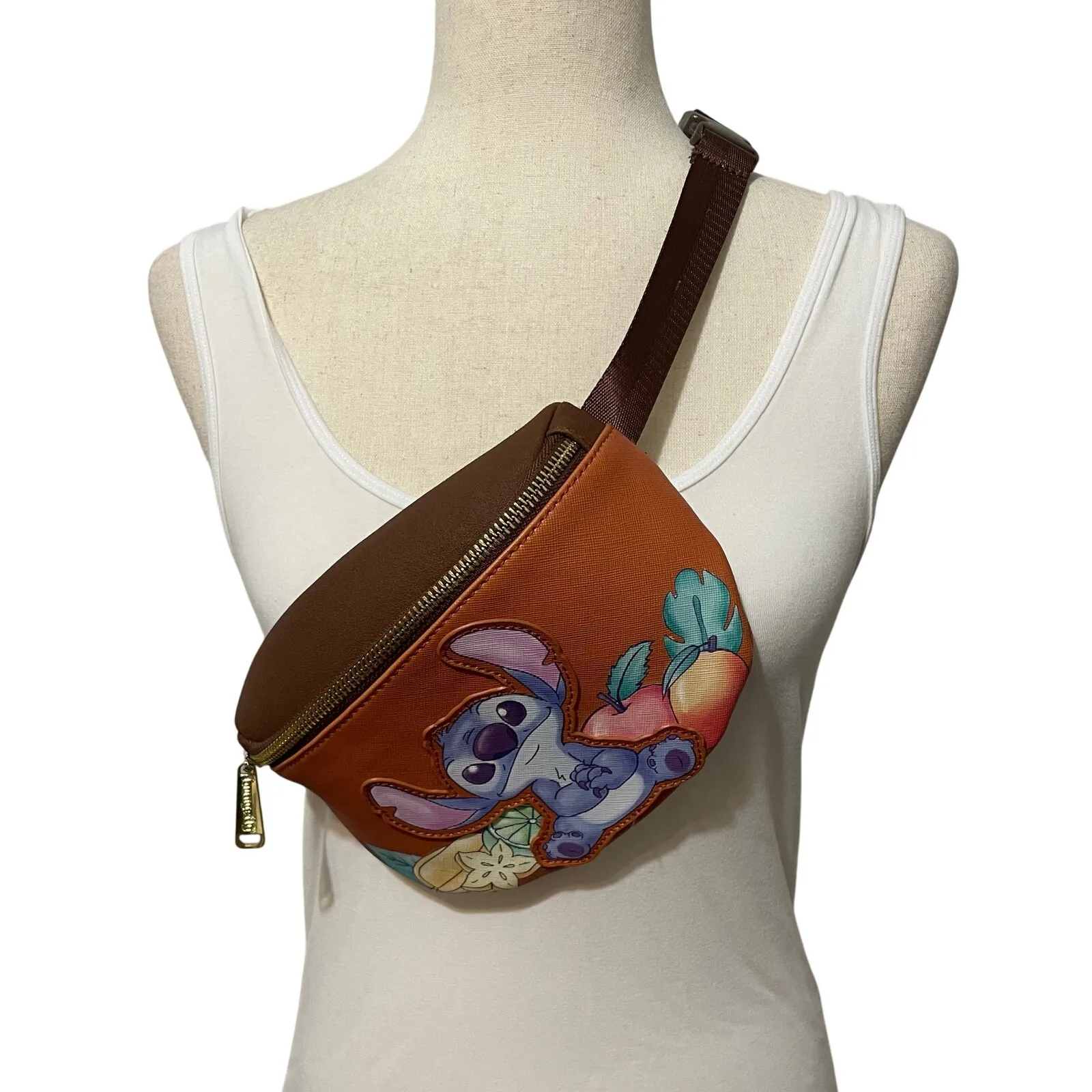 Loungefly Disney Lilo Stitch Fanny Pack Belt Bag BoxLunch Exclusive Brown Multi - Image 2