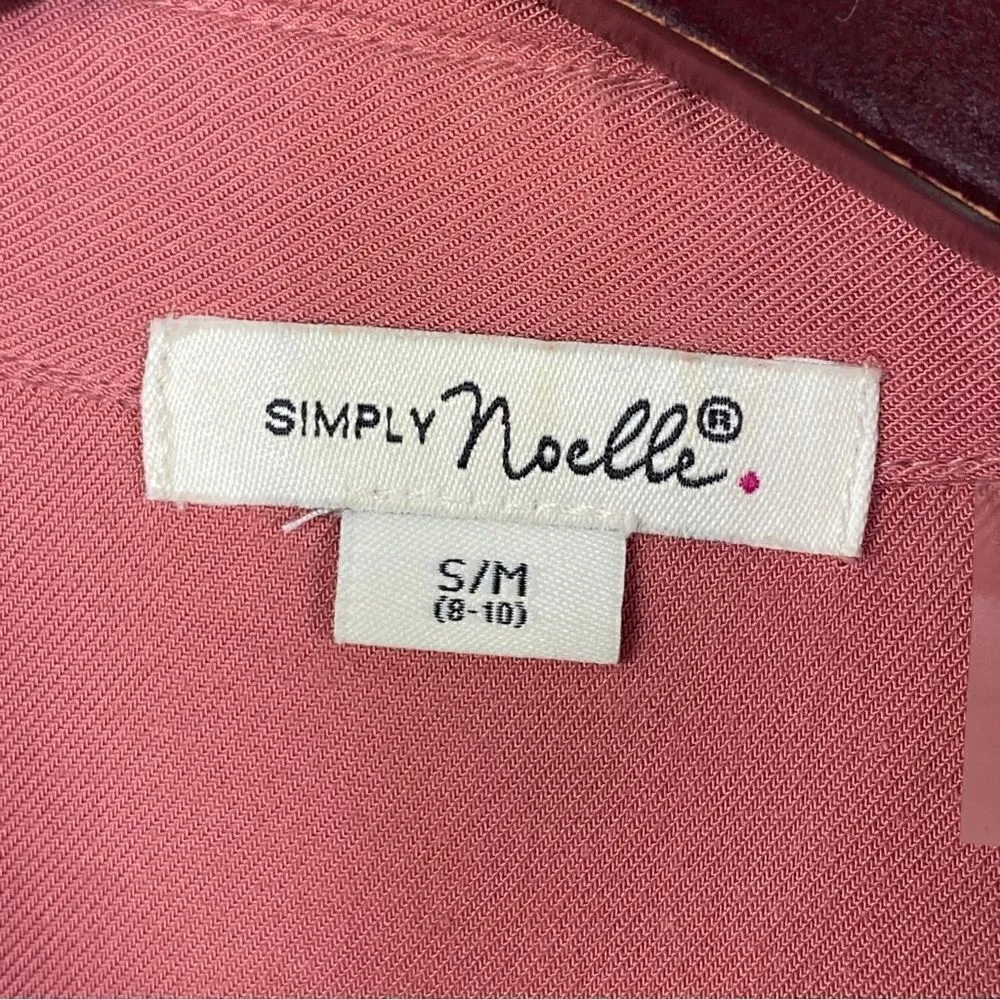 Simply Noelle Sleeveless Button Front Split Seam Tunic Shirt Mauve‎ Pink Small - Image 10