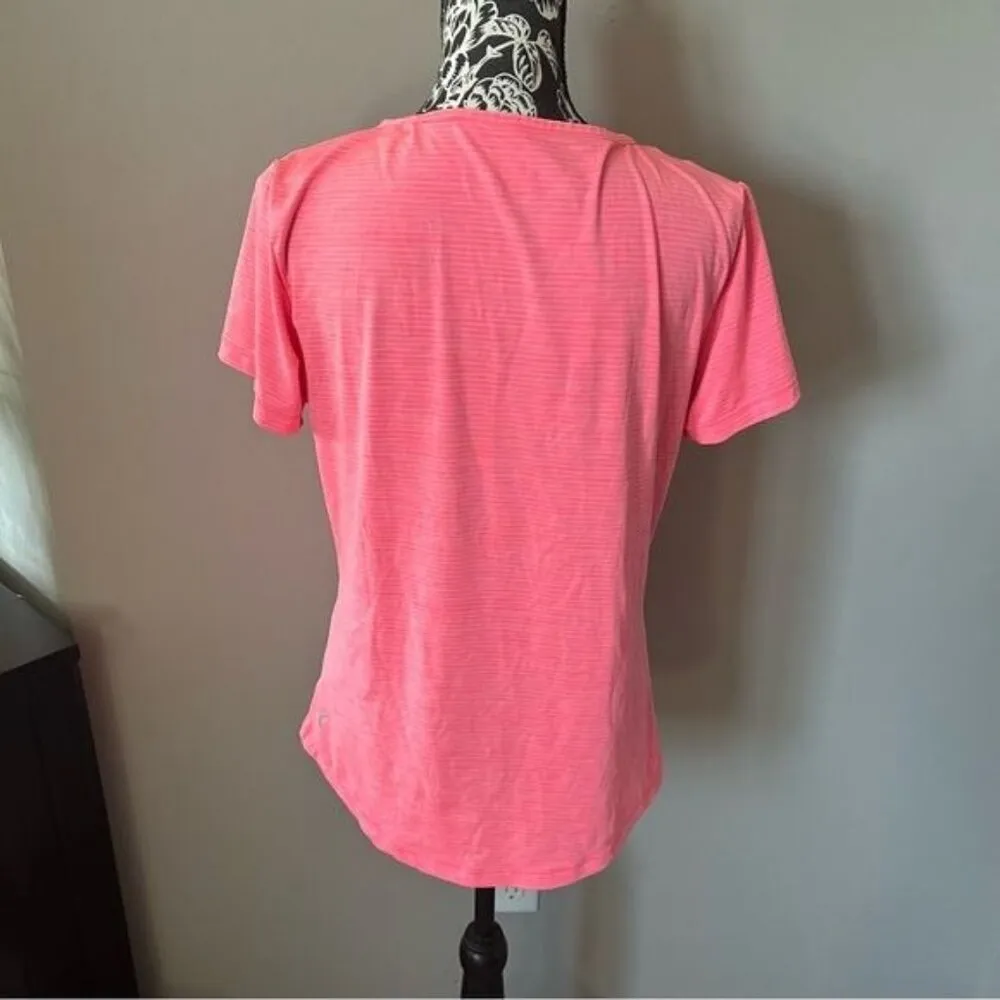Zyia Active Tshirt Striped womens athletic pink medium - Image 5