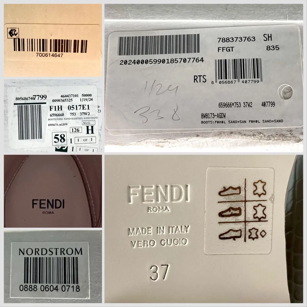 Karligraphy Logo Croc Embossed Riding Boots 37 White NEW - Image 16