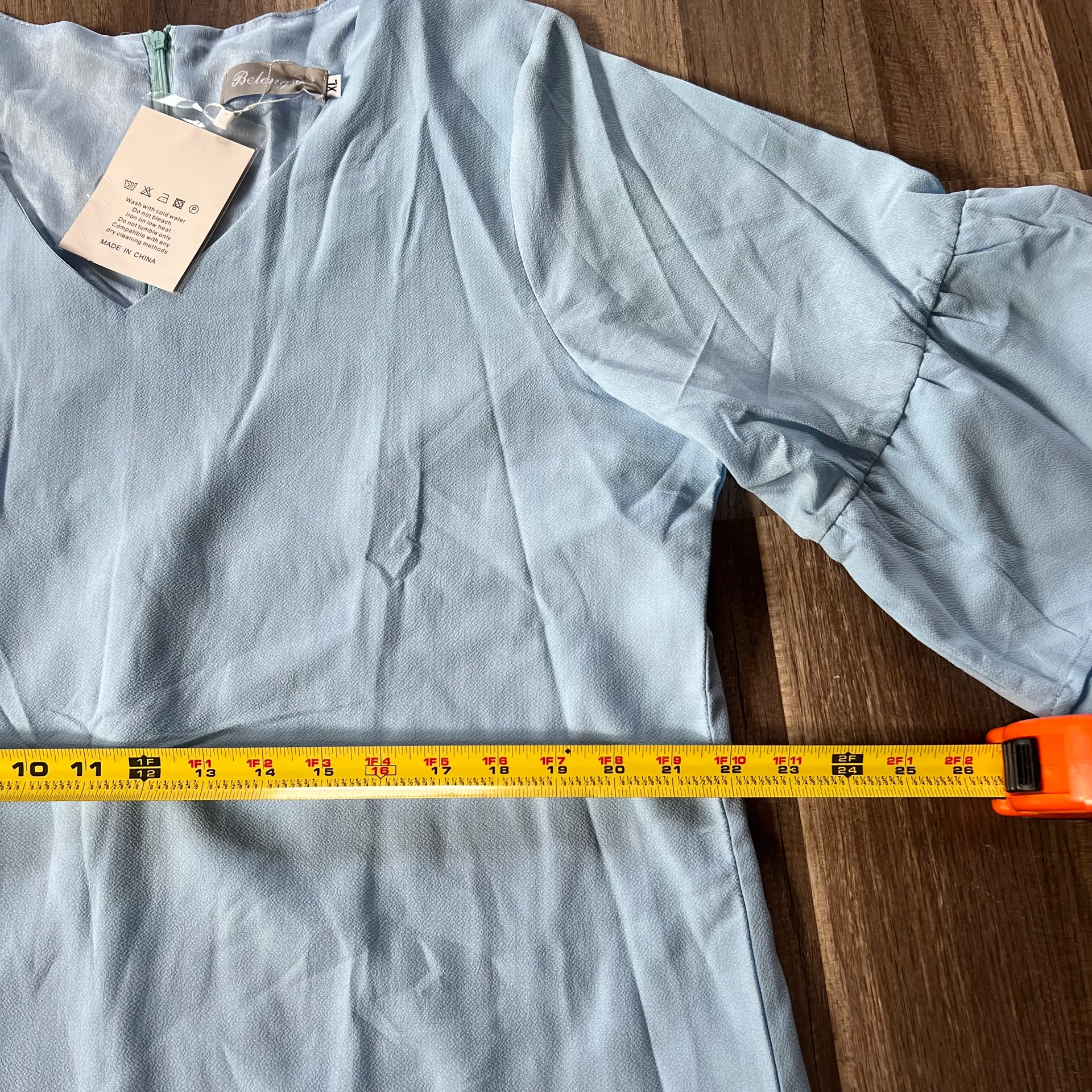 Women's Dress V-Neck Bell Sleeve Shift Dress XL - Image 7