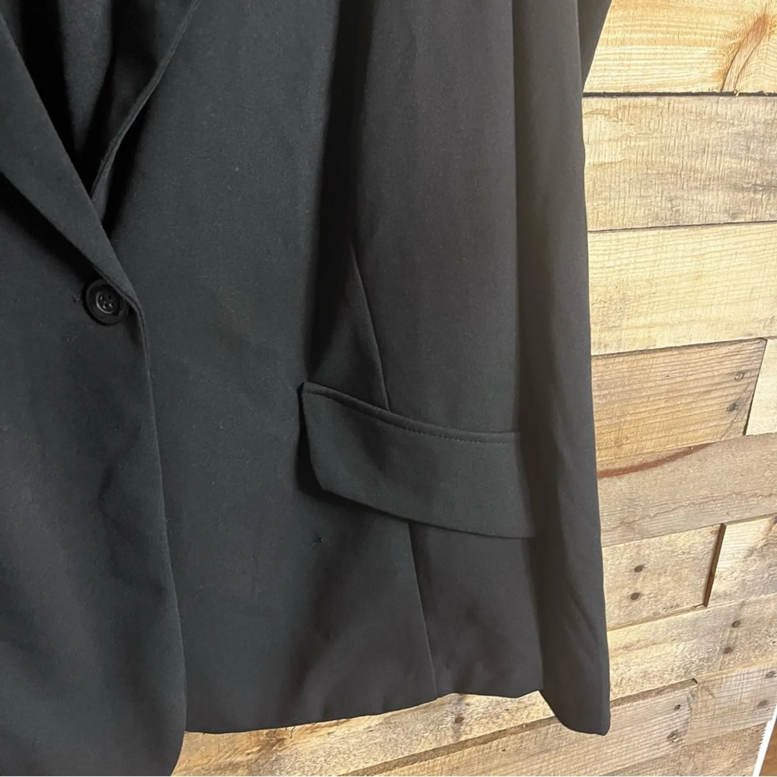 Ashley Stewart Black Blazer With‎ Ruched Shoulders Size 26/28 - Image 5