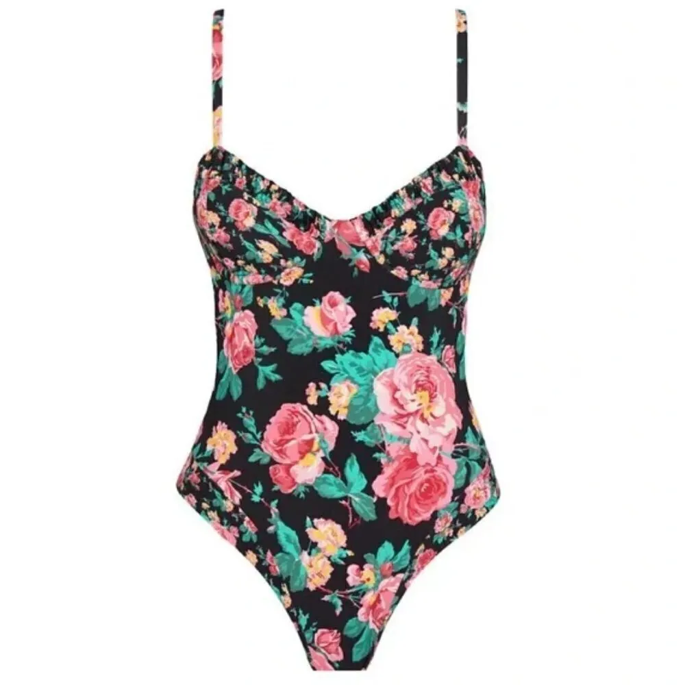 💕FOR LOVE AND LEMONS💕 Rosewater One-Piece Swimsuit ~ Floral Print Small S NWT - Image 6