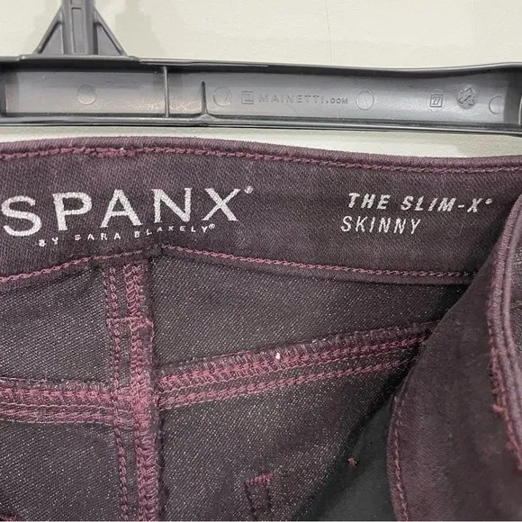 NWT SPANX 5 Pocket Slim-X Skinny‎ Faux Leather Wax Coated Jeans Size 29 - Image 8