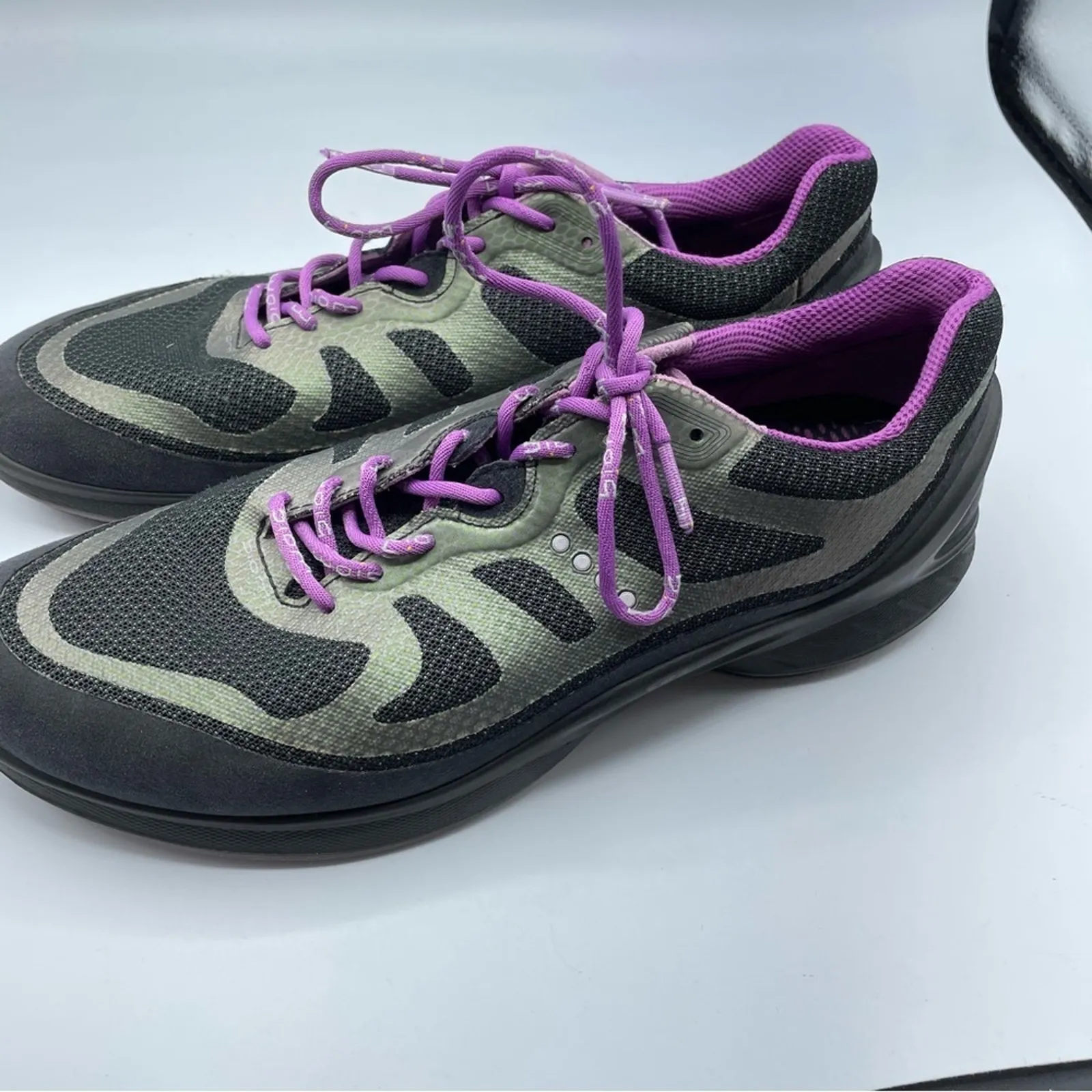 Ecco Grey & Purple Womens Running Shoes Sneakers 10 Lace Up Athletic - Image 6
