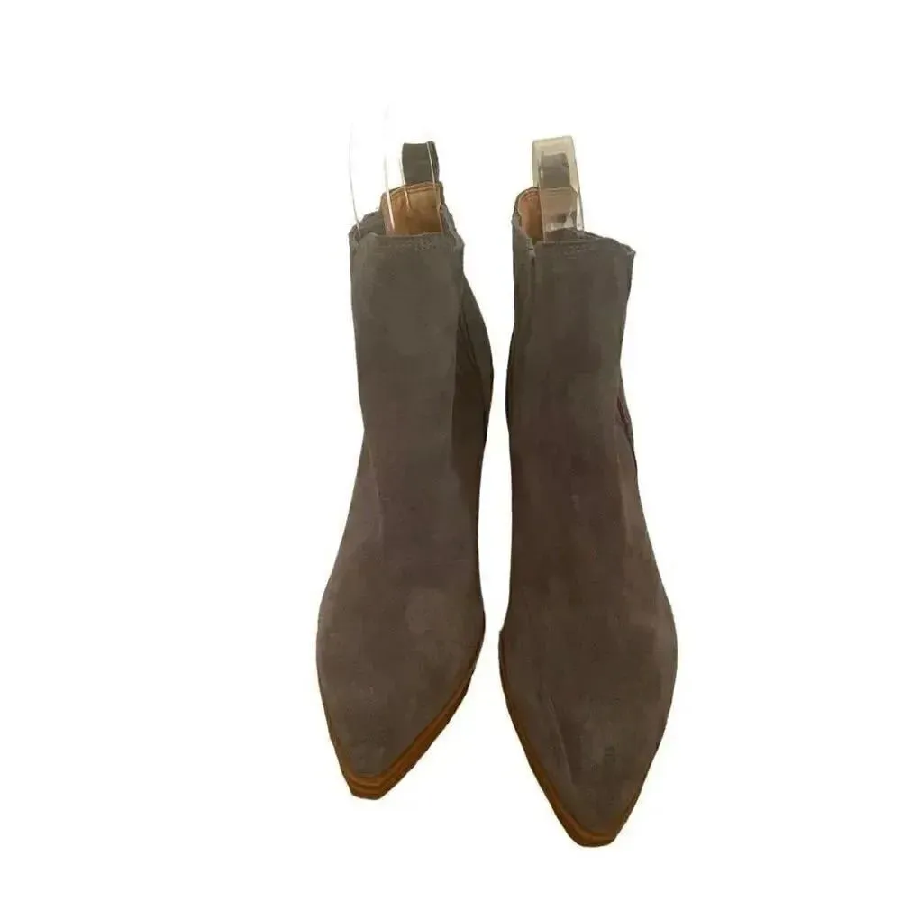 Marc Fisher Suede Leather Gadri Pointed Toe Bootie Gray SZ 6.5 - Image 2