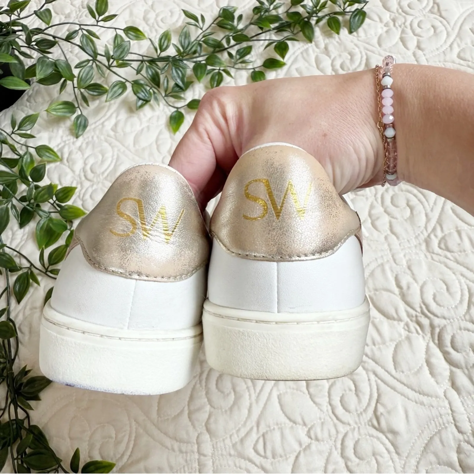 Stuart Weitzman Daryl II Leather Sneakers Sz 6.5 - Image 3