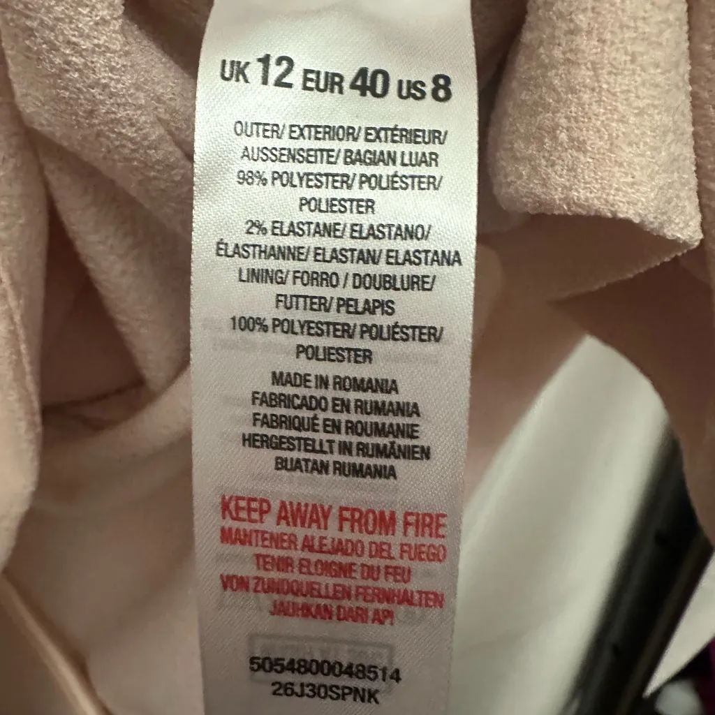 Miss Selfridge Blush Pink Duster Vest Size 8 Crepe Tie Waist Sleeveless NWT - Image 5