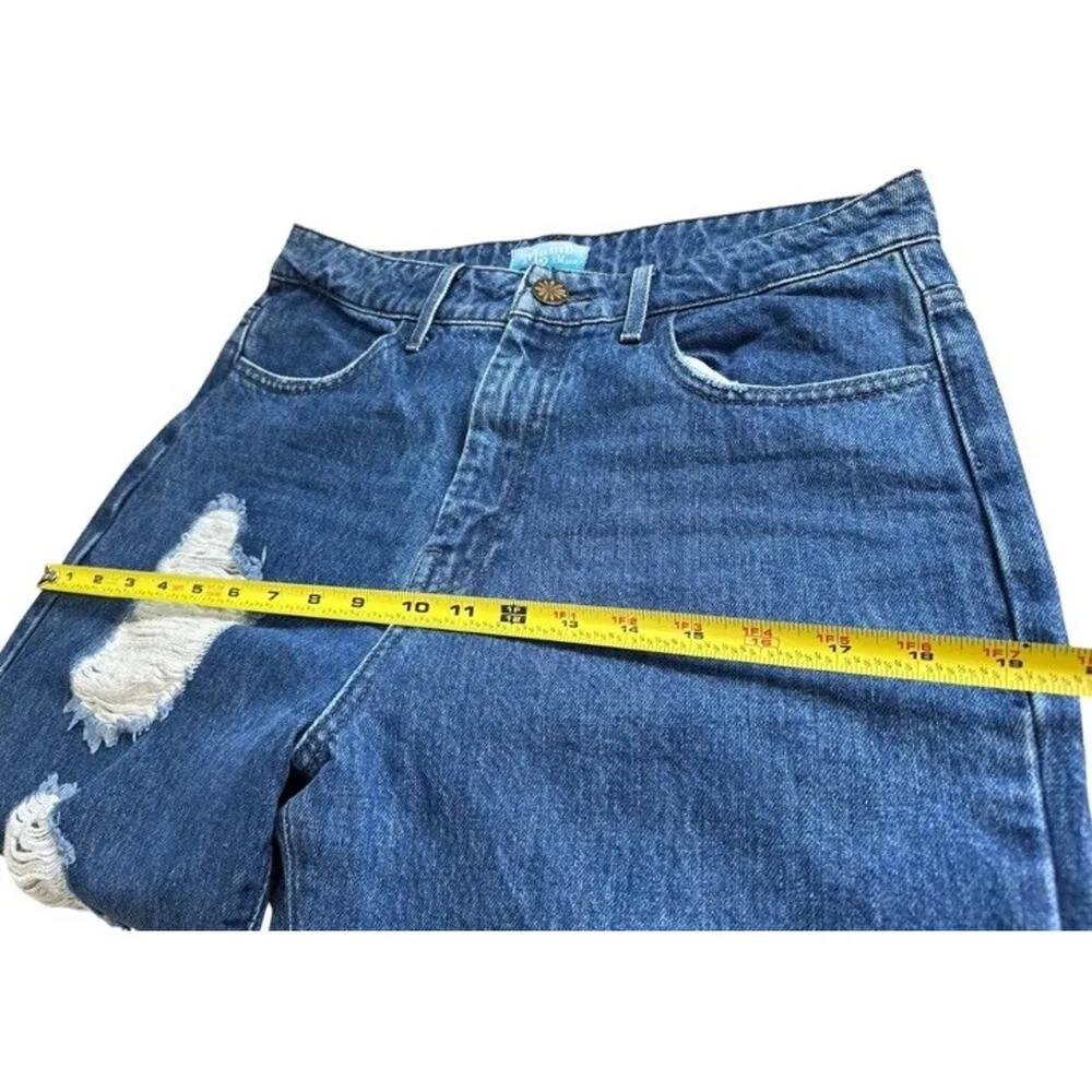 Show Me Your Mumu Brooklyn High Rise Distressed Jeans AnkleSplit Raw Hem Size 29 - Image 9