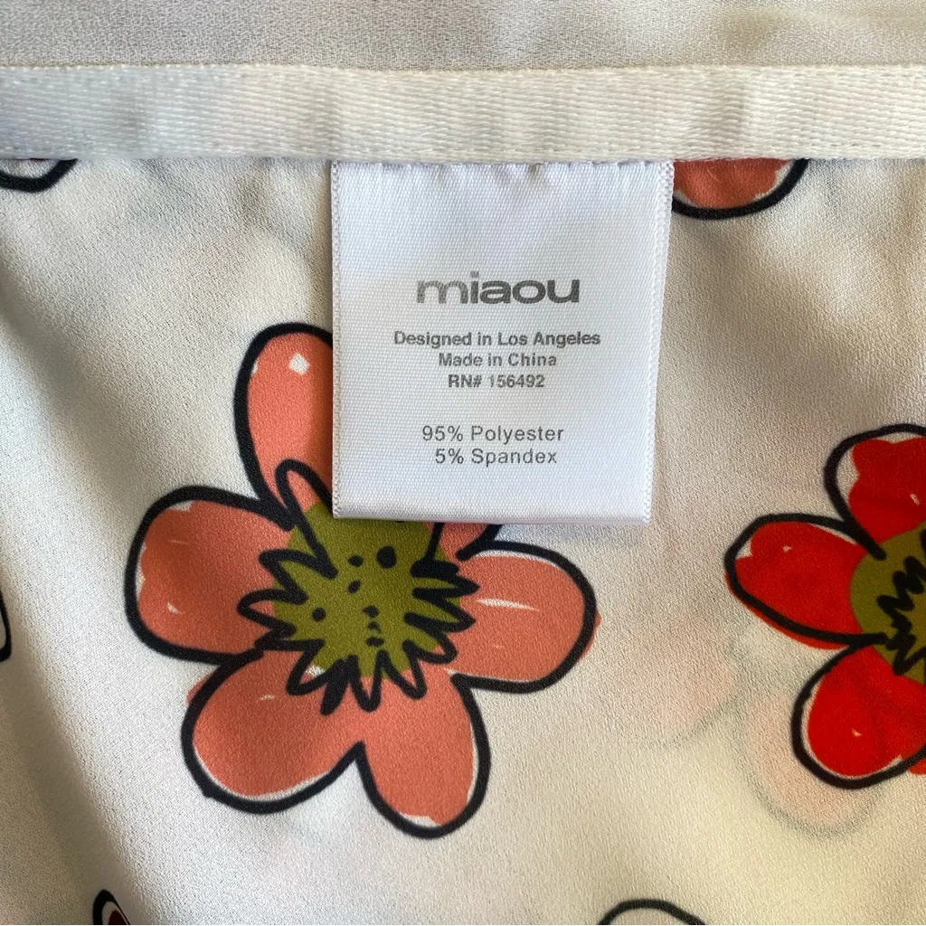 Miaou Tati Scarf Top In Crayola Floral Print Size Large - Image 10
