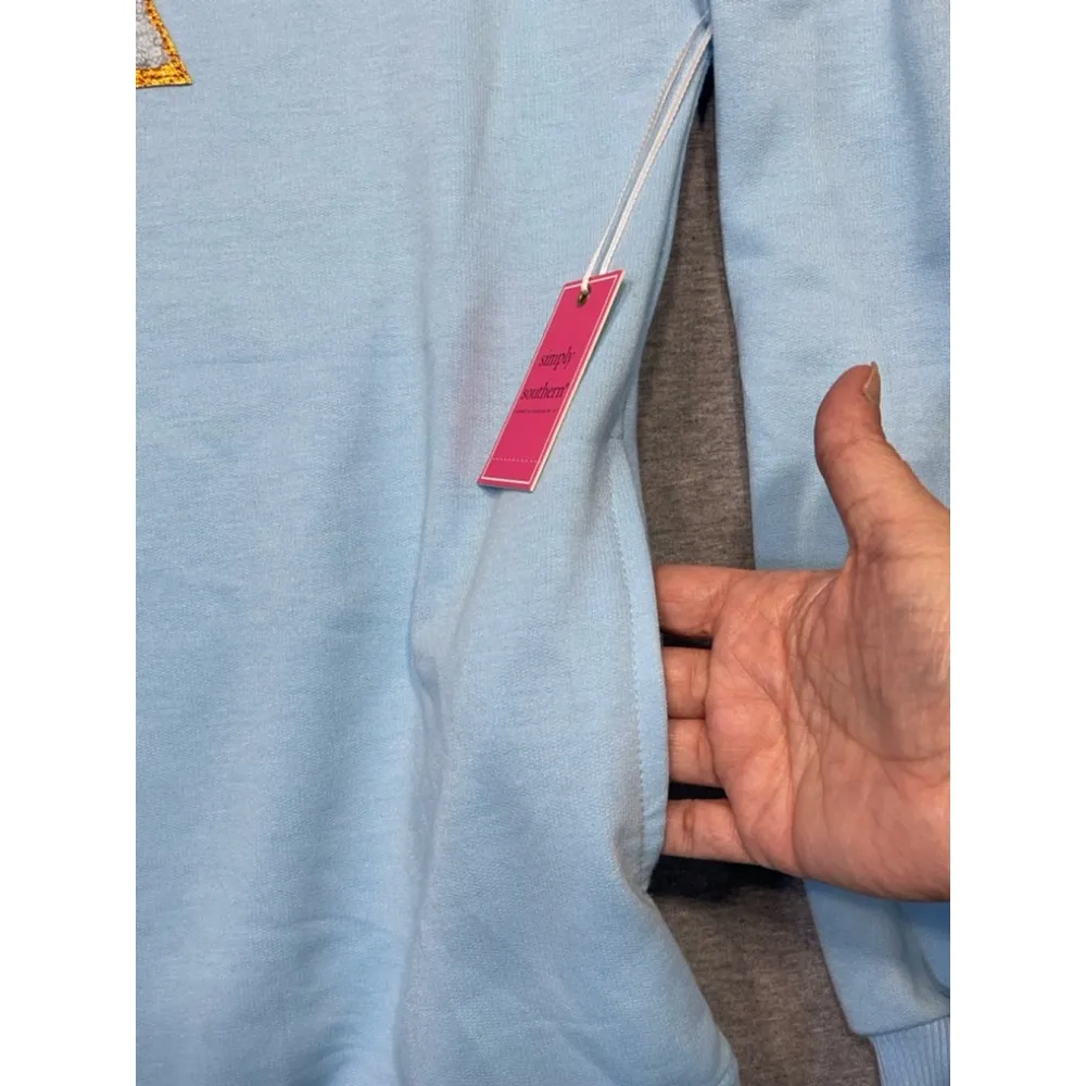 Women's Simply Southern Sweatshirt 2XL Blue Gold - Image 5
