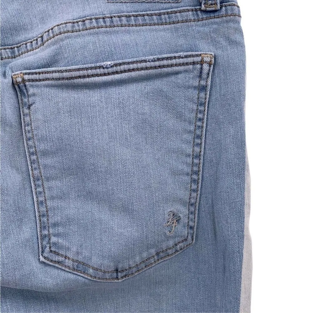 Lovers + Friends Mason High Rise Skinny Jeans Light Wash Raw Hem Size 30 - Image 7