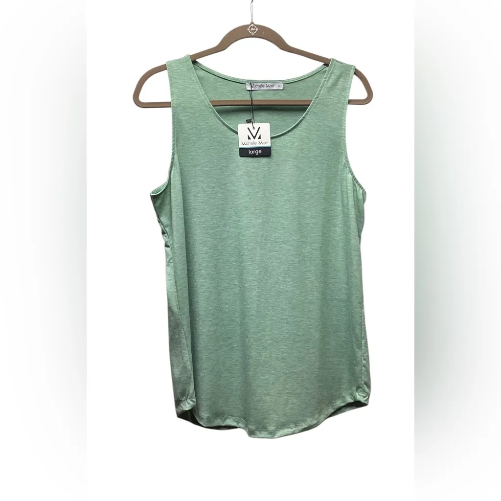Michelle Mae Tiffany tank. Light sage green. Large Green - Image 2