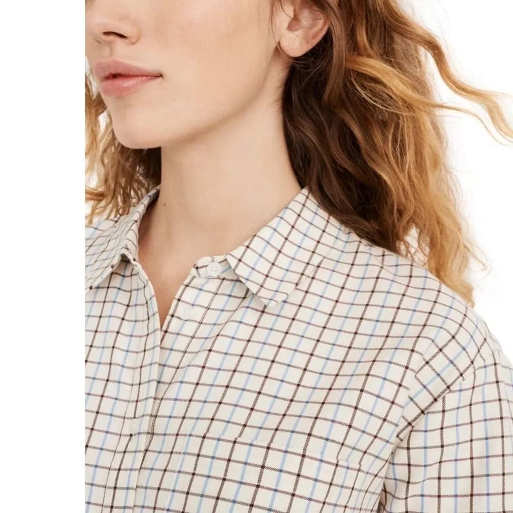 Madewell Oversized Ex Boyfriend Plaid Cotton Button Down Shirt NEW - Image 6