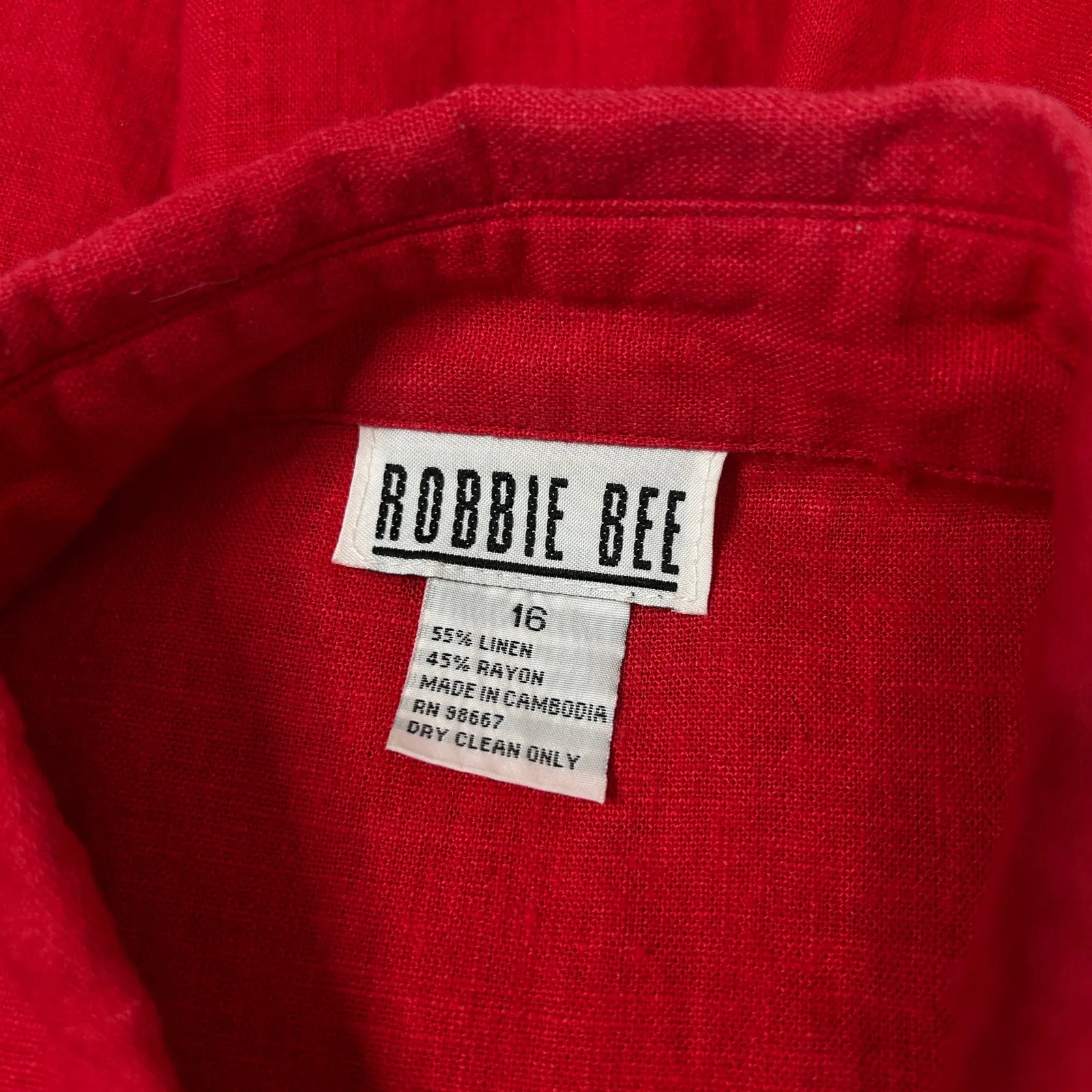 ROBBIE BEE Vintage Linen Blend Dress Womens 16 Maxi Minimalist Sustainable Lagom - Image 6