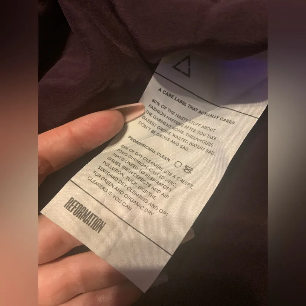 Reformation purple silk rosette slip dress / top L $158 
Classic fall designer - Image 6