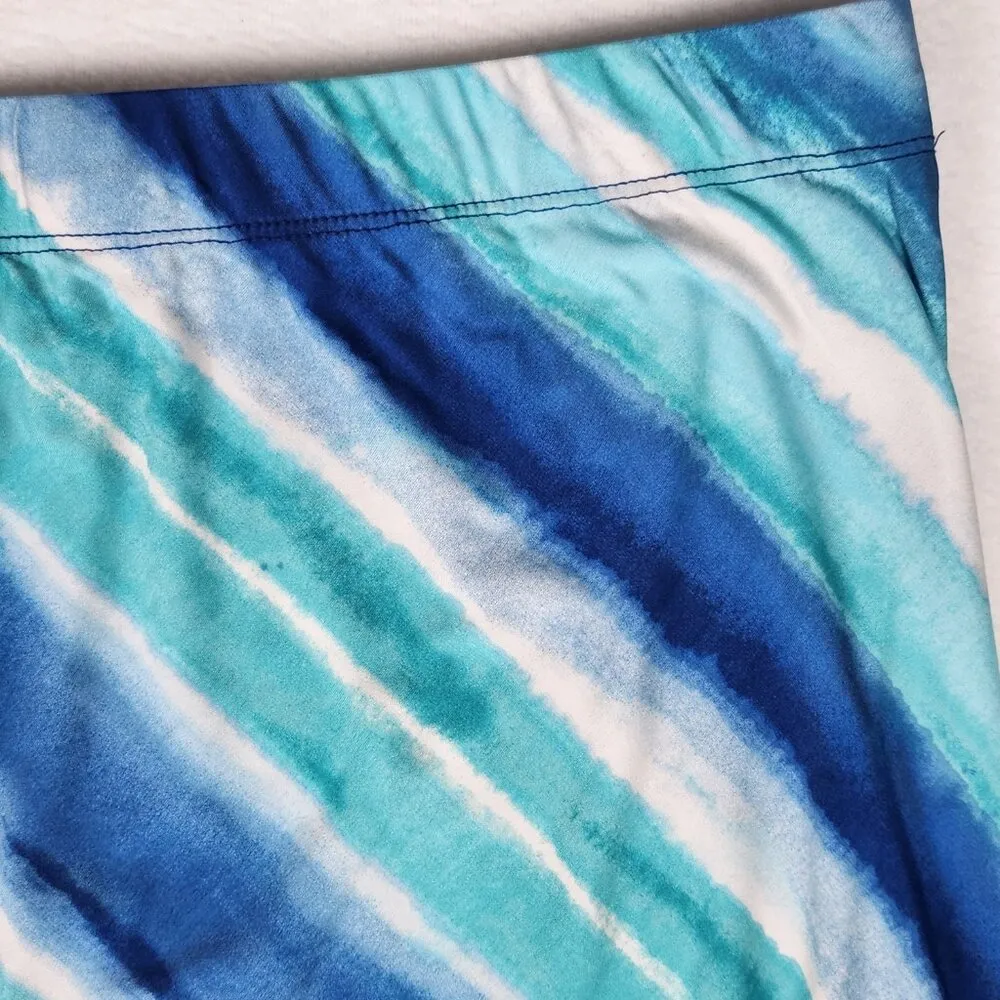 Susan Graver Liquid Knit Long Maxi Skirt Elastic Waist Size 2X Blue Aqua - Image 5