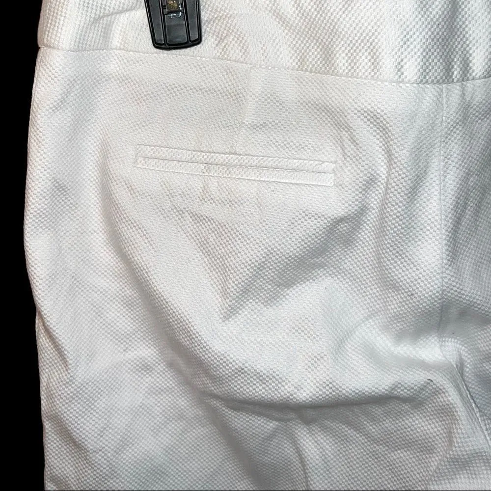 Susan Bristol Women's 4 White Cotton Flat Front Bermuda Shorts Stretch - Image 5