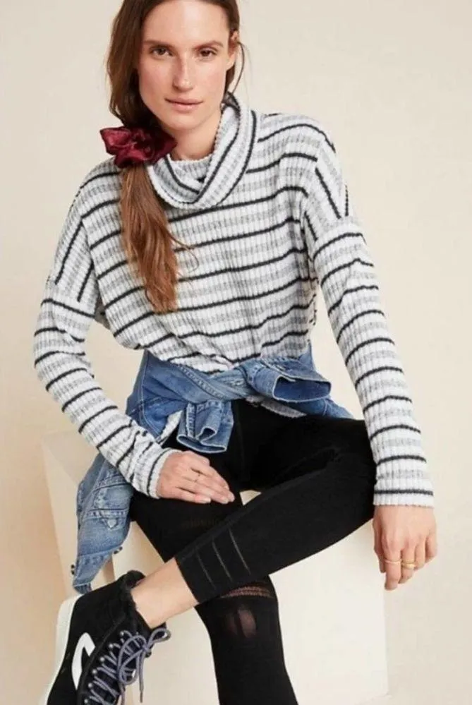 Anthropologie Saturday Sunday Pippa Hacci Oversized Turtleneck Sweater Large - Image 2