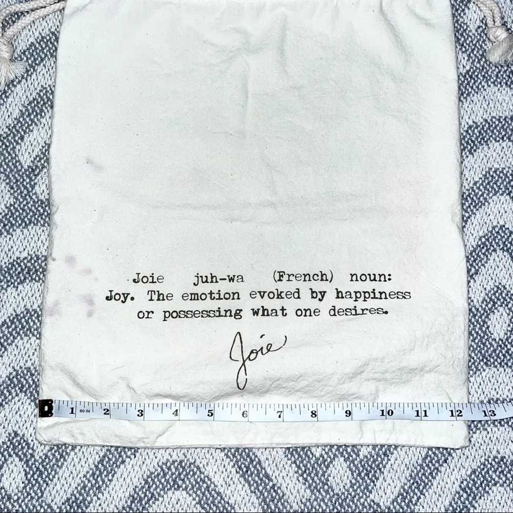 JOIE Luxury Designer White Drawstring Dust Bag Small-Medium - Image 5