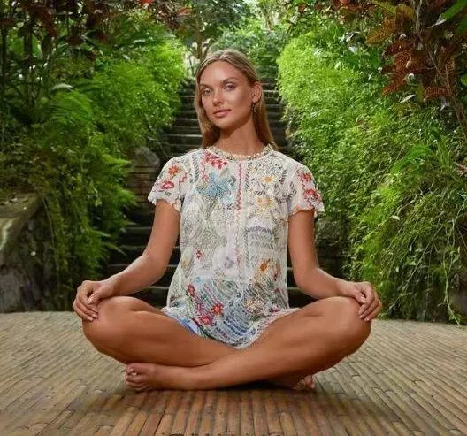 NWOT Johnny Was Merida Mesh Floral Flowers Sheer Embroidered Blouse Top Size S - Image 6