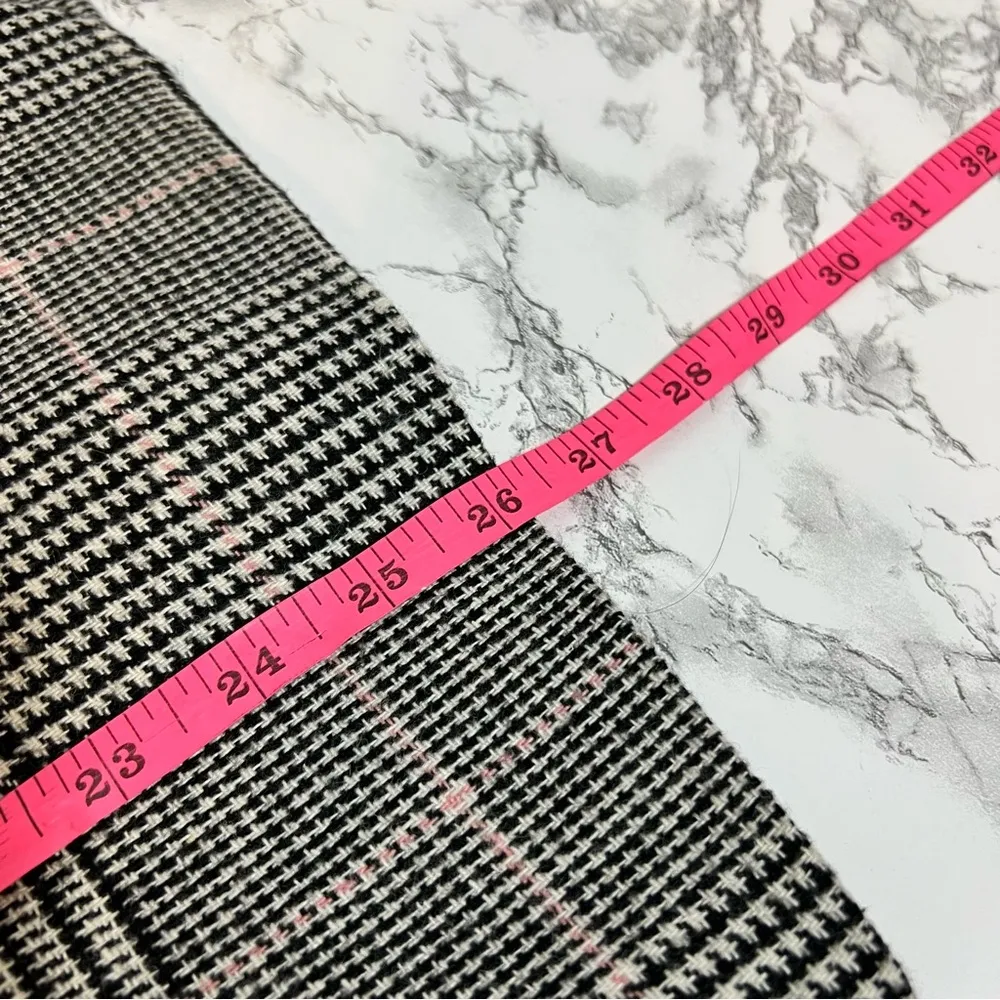 J. Crew Boyfriend Blazer Jacket Glen Plaid black white pink Sz 6 - Image 6