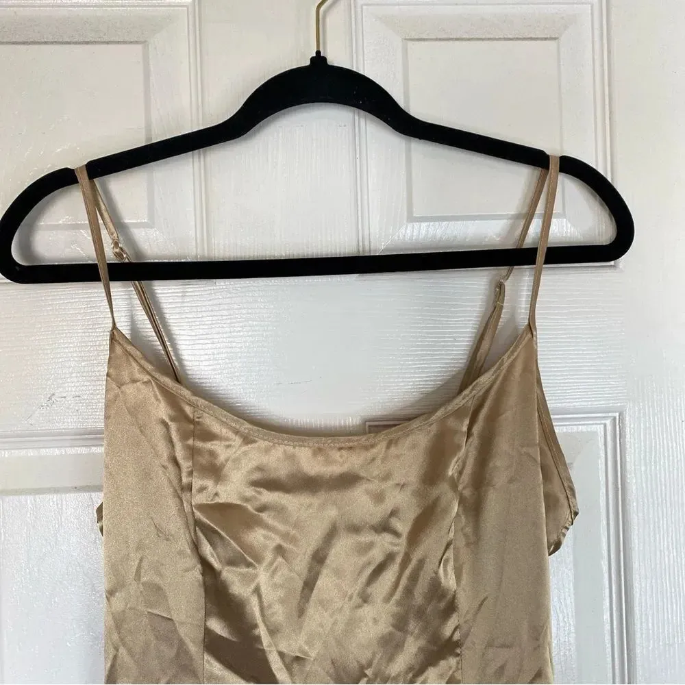 Vintage BETSEY JOHNSON Gold Satin Slip Size Medium 90s - Image 3