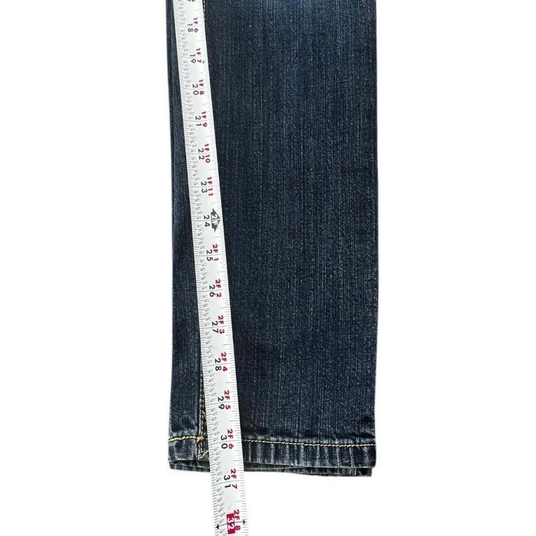Vtg Y2K Mossimo Skinny Distressed Jambe Moolante Dark Wash‎ Jeans Size 7R Grunge - Image 6