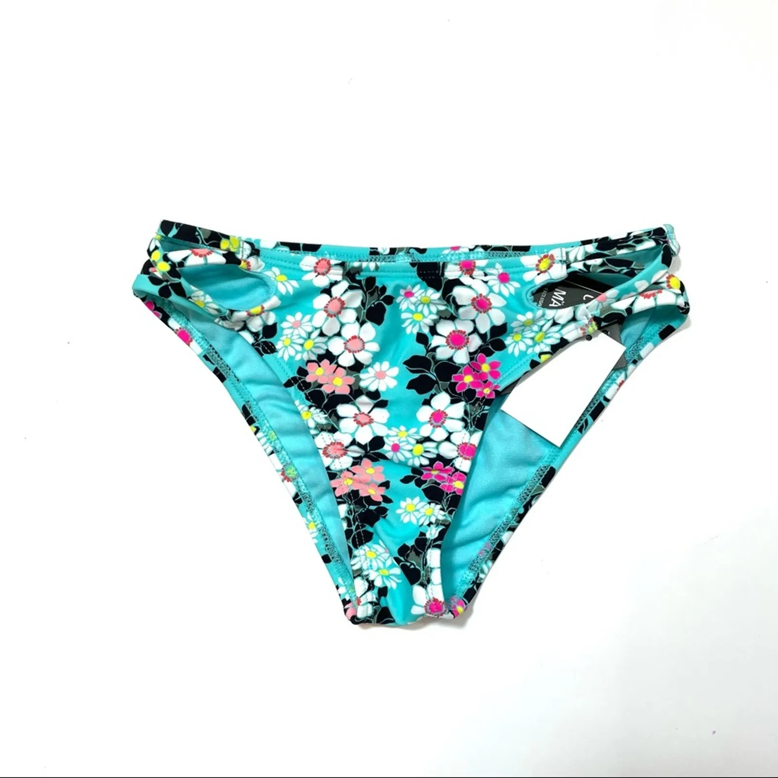 California Waves Floral Strappy Bikini Swim Bottom - Image 5