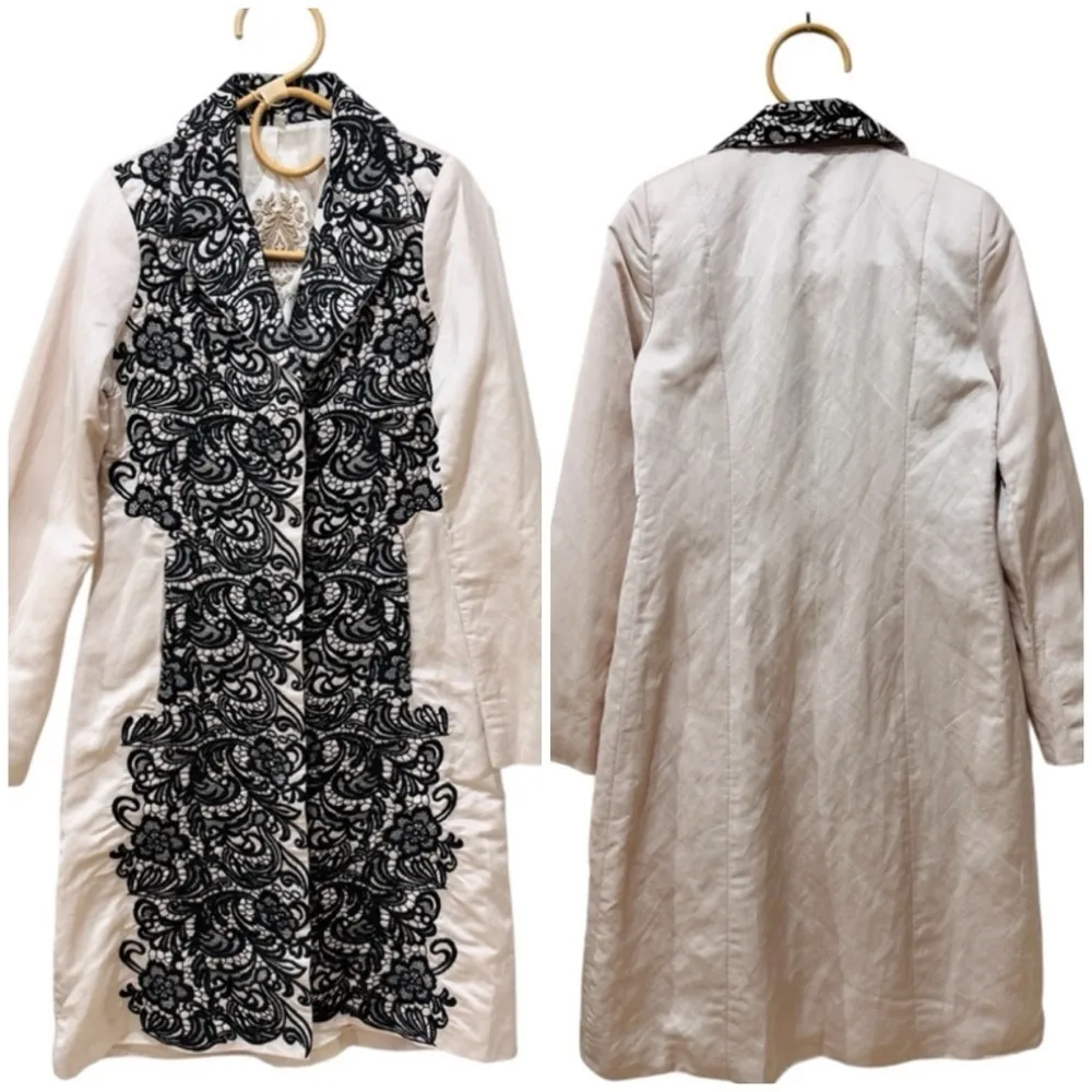 Johnny Was Biya beautiful linen blend embroidery jacket dress EUC - Image 4