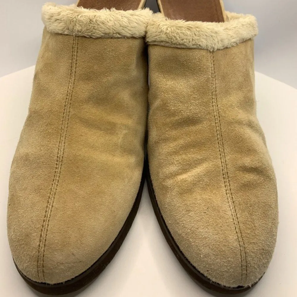 Harold's Eva Leather Suede 3 inch Mule Tan Size 8 - Image 3