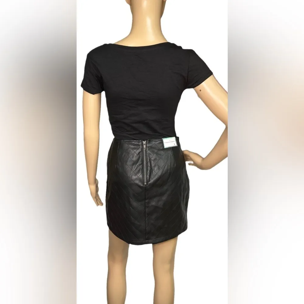 TINSELTOWN Quilted Faux-Leather Mini Skirt - Image 3