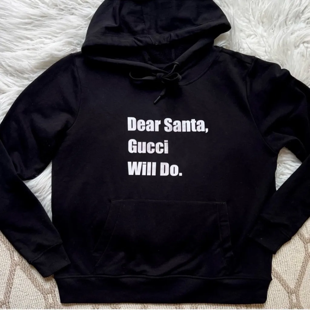 90 Degree By Reflex Black Graphic Embellished Kangaroo Pocket Hoodie - Image 3