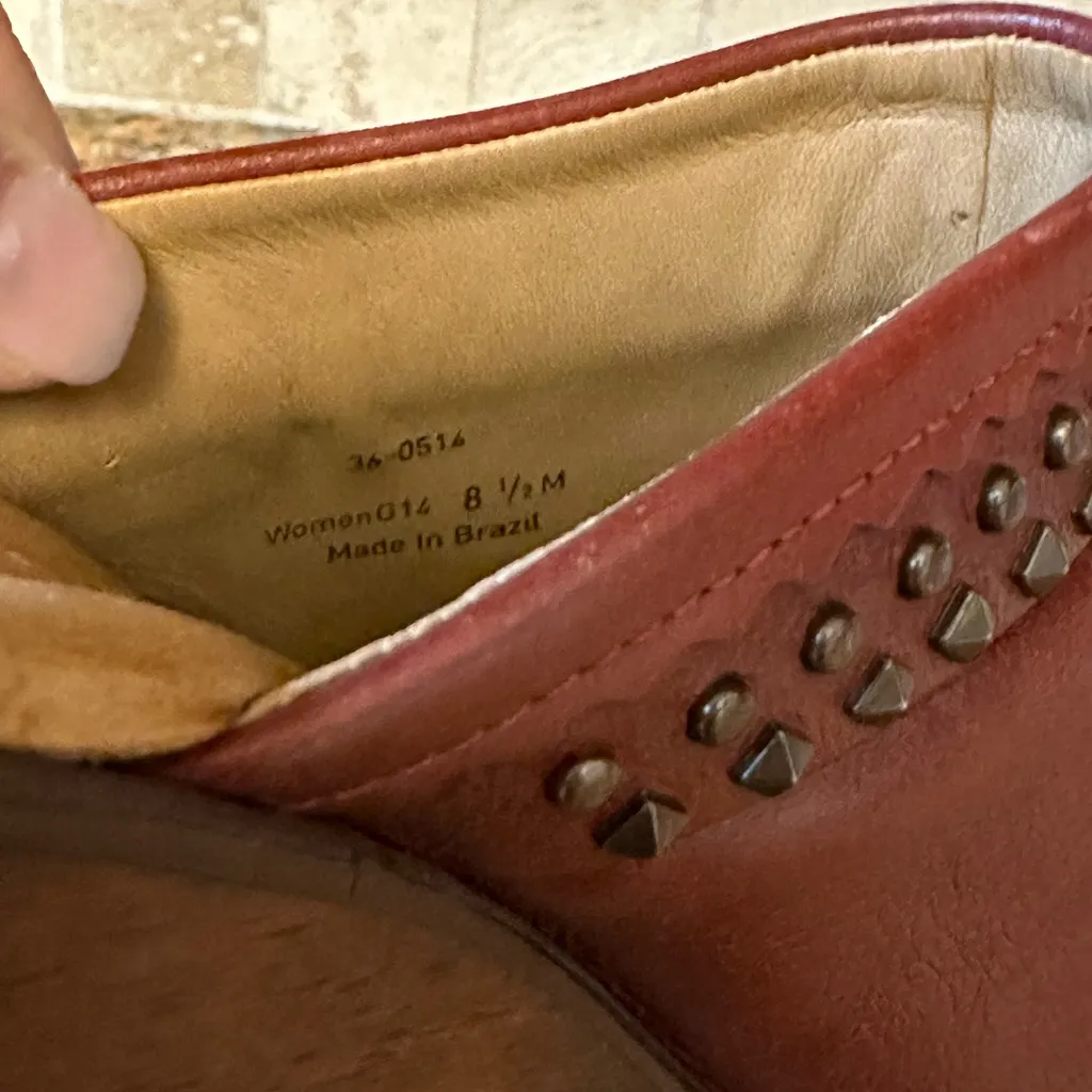 TRASK Reese Brown Full Grain Leather Studded Mule Clogs Shoes Heels Womens‎ 8.5 - Image 6