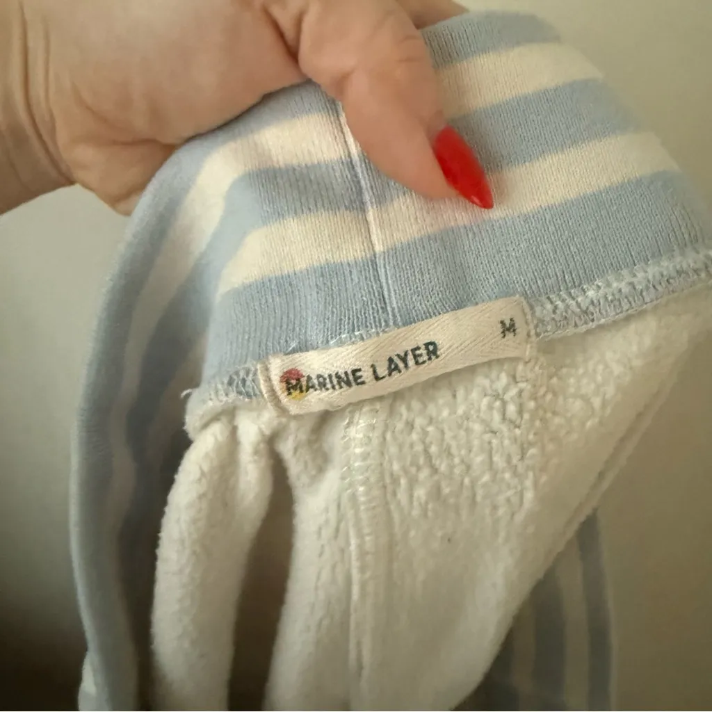 Marine Layer Anytime Blue & White Checkerboard Sweatpants M - Image 6