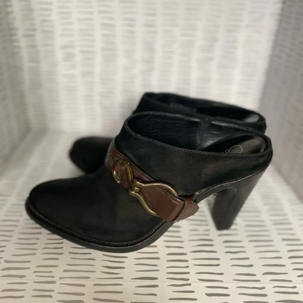 Cole Haan Leather‎ Two Tone High Heel Boot Mules Size 8 - Image 5