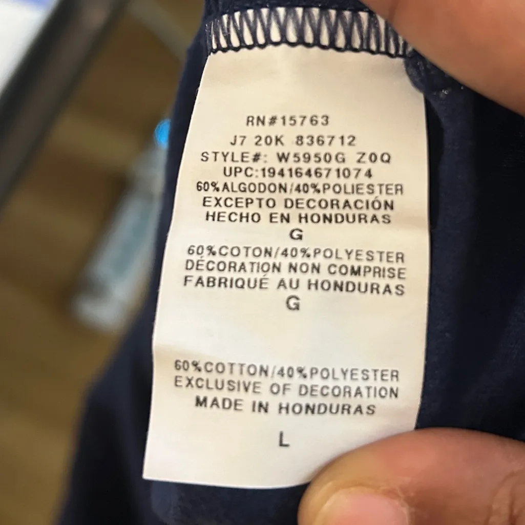 Cozy Casual Lounge Gym Workout Champion Navy Blue Sporty Soft Cropped T-shirt L - Image 4