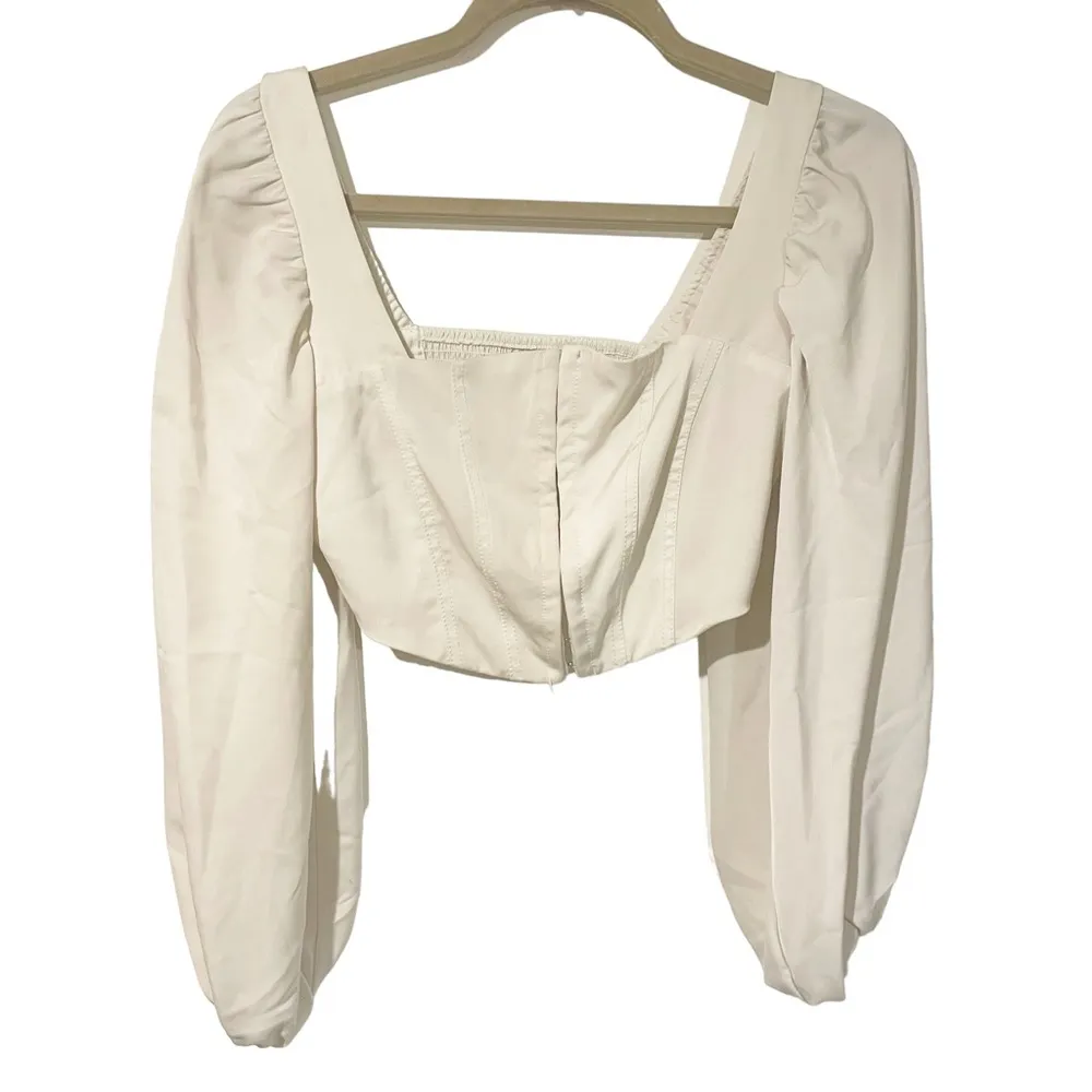 Urban Outfitters Size Small Cream Smocked Maddie Bustier Peasant Boho Blouse - Image 2