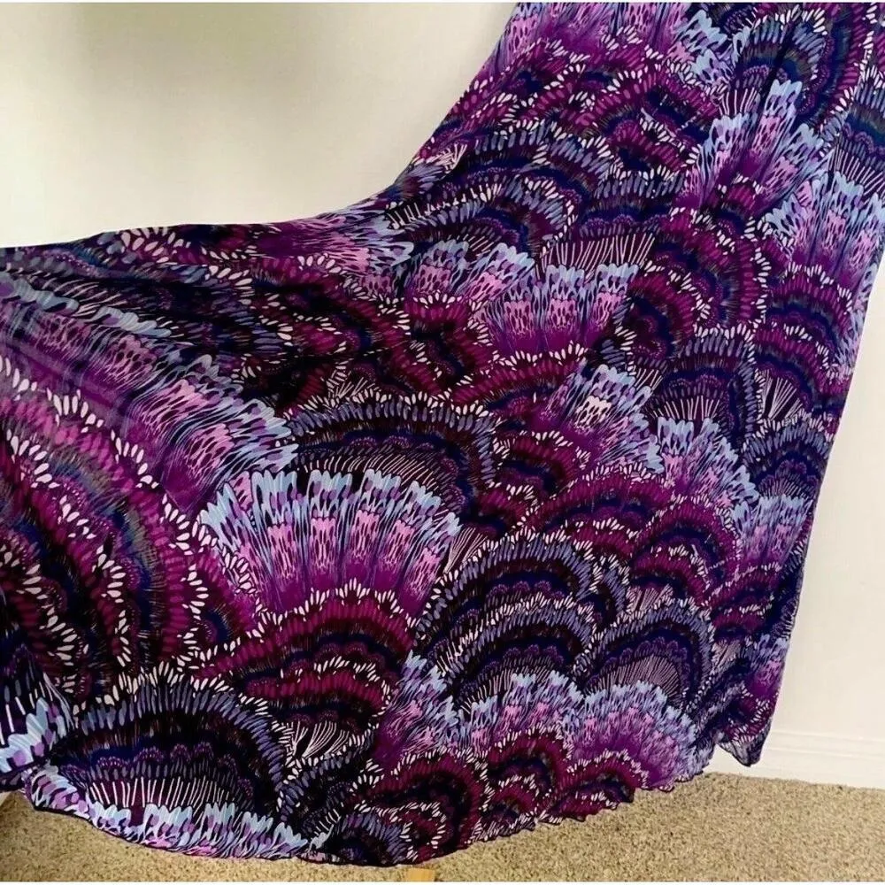 Blu Moon Maxi Cover Up Dress Women one Size Goddess U Back Celebrity Purple NWT - Image 6