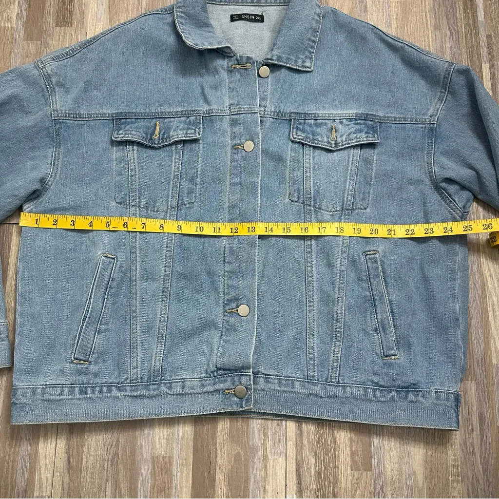 SHEIN Classic Blue Denim Jacket Women’s Plus 2X - Image 8