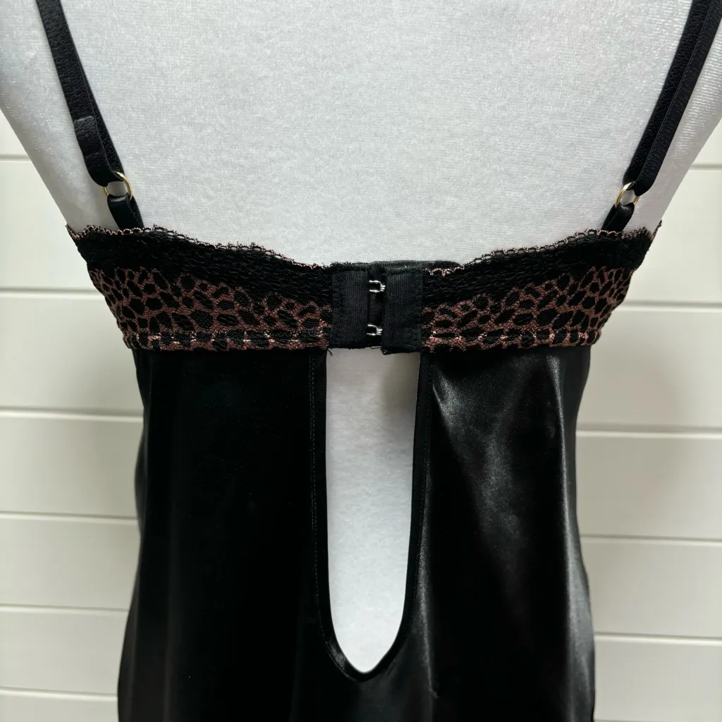 Thalia Sodi Black Cheetah Print Chemise Black&Brown Size M - Image 5