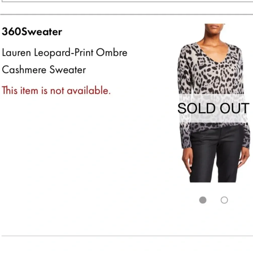 360 Cashmere Lauren Leopard Print OVERSIZED Ombré Sweater Fits like S/M - Image 10