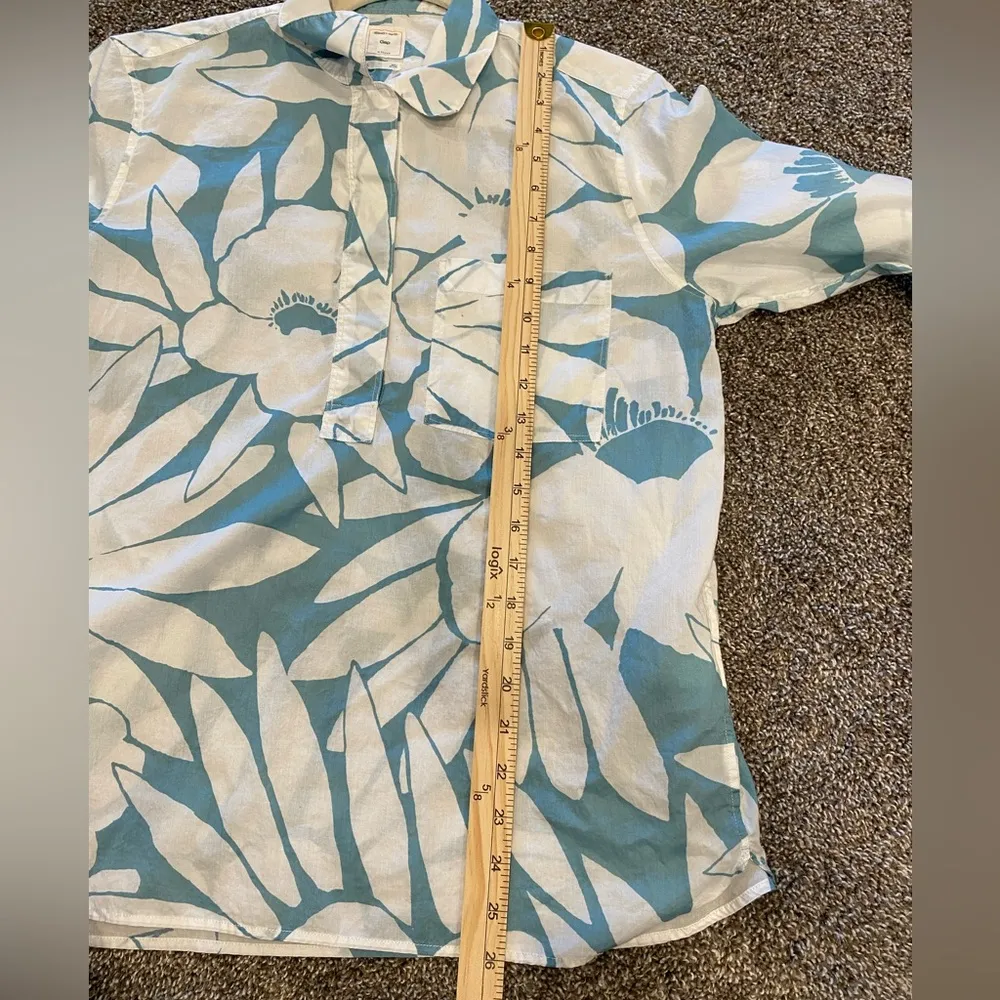 GAP 100% Cotton Long Tab Sleeve Floral Top - Image 6