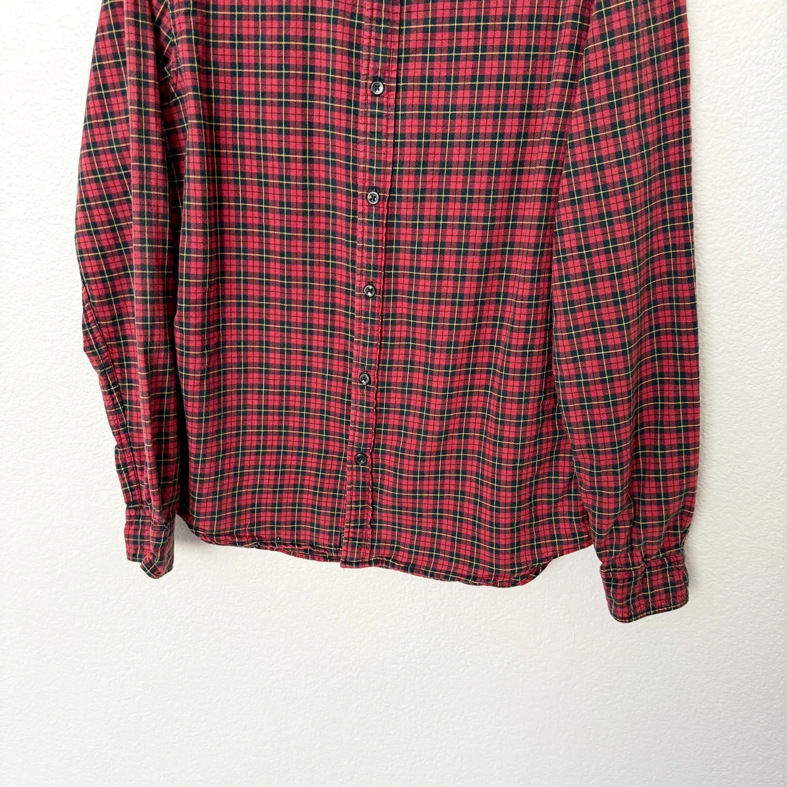 [Denim & Supply Ralph Lauren] Red Plaid Flannel Button Down Shirt Size Medium M - Image 5
