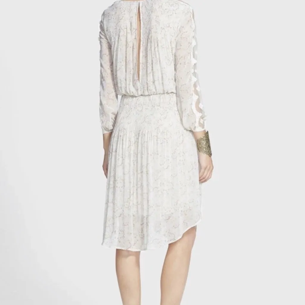 Free People Floral Charolette Chiffon Midi Dress Women’s Small Alabaster Combo - Image 5