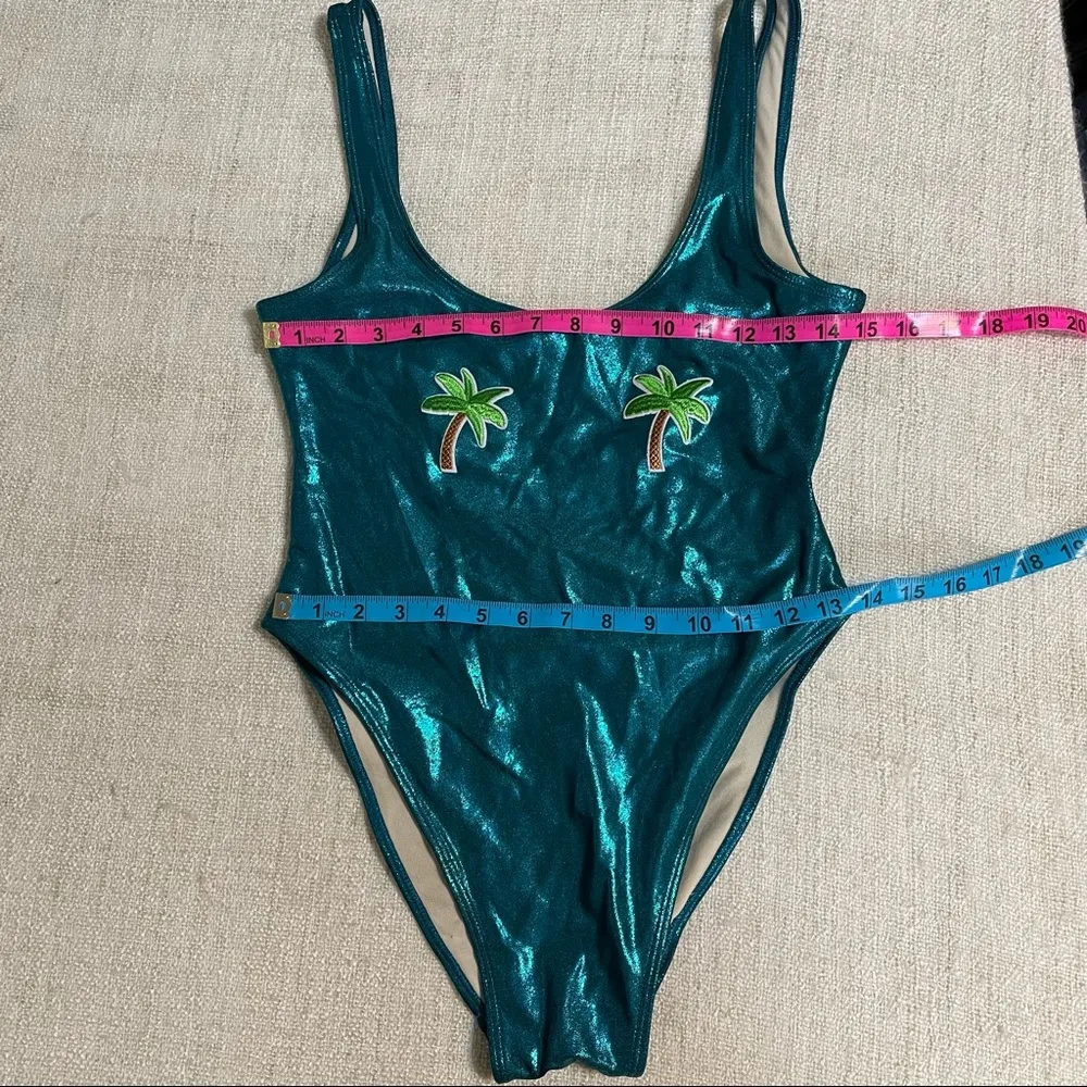 Private Label One Piece Swimsuit Green Size M - Image 14