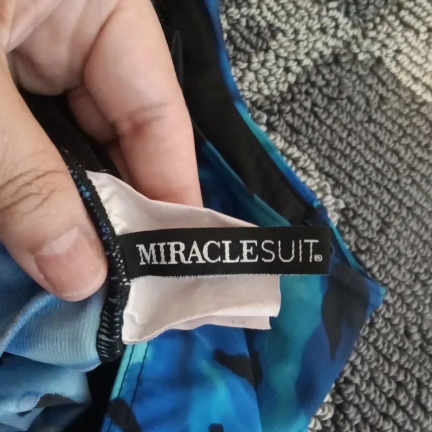 Miraclesuit Blue One Piece Swimsuit Tummy Control Slimming Womens Xl - Image 5